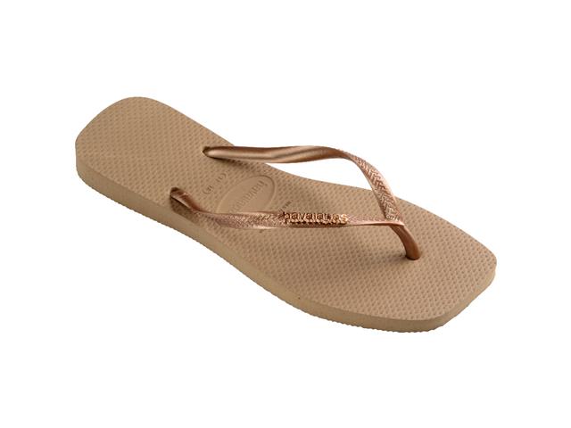 Chinelo Havaianas Sl Sq Logo Met Rose Gold/Rose Gold Tam 33-34 - 1