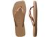 Chinelo Havaianas Sl Sq Logo Met Rose Gold/Rose Gold Tam 33-34 - 4