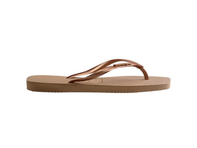 Chinelo Havaianas Sl Sq Logo Met Rose Gold/Rose Gold Tam 39-40 - 2