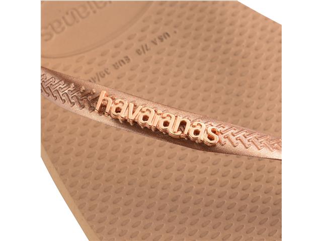Chinelo Havaianas Sl Sq Logo Met Rose Gold/Rose Gold Tam 39-40 - 5