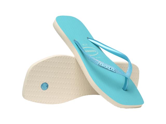 Chinelo Havaianas S Sqr Gtr Neon Bege Palha/Azul - 5