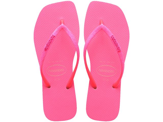 Chinelo Havaianas S Sqr Gtr Neon Bege Palha/Rosa Neon