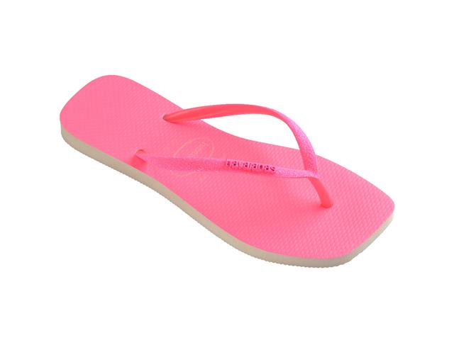 Chinelo Havaianas S Sqr Gtr Neon Bege Palha/Rosa Neon - 1