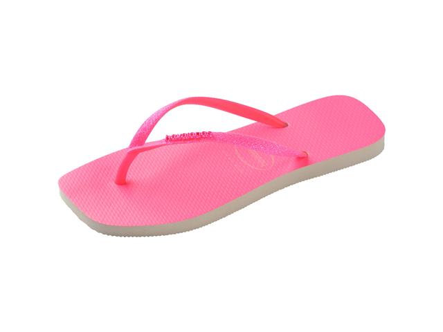 Chinelo Havaianas S Sqr Gtr Neon Bege Palha/Rosa Neon - 2