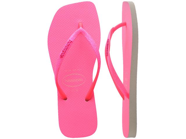 Chinelo Havaianas S Sqr Gtr Neon Bege Palha/Rosa Neon - 5