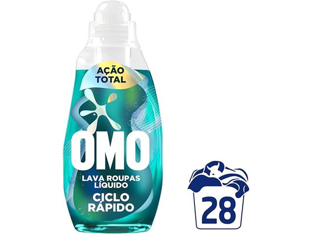 Lava-Roupas Líquido Omo Ciclo Rápido Ação Total Frasco 1,4l - 1
