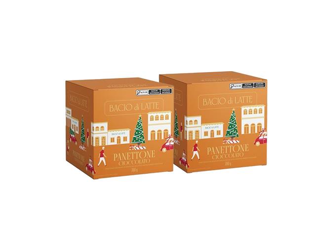 Combo 2 Panettones Bacio di Latte Gotas e Recheio de Chocolate 700g