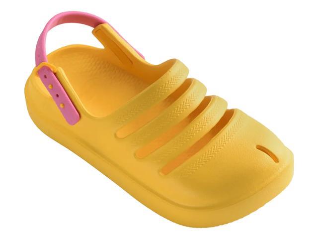 Sandalias Havaianas Kids Clog Amarelo Ouro/Pink Lemonade - 1