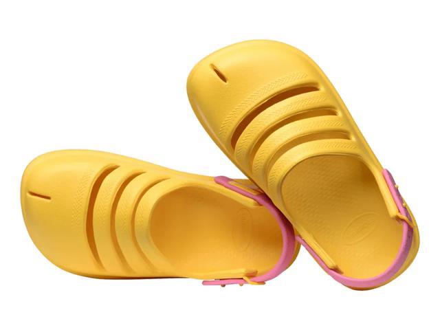 Sandalias Havaianas Kids Clog Amarelo Ouro/Pink Lemonade - 3