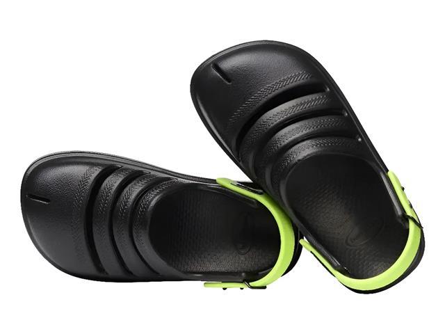 Sandalias Havaianas Kids Clog Preto/Verde Limao - 1