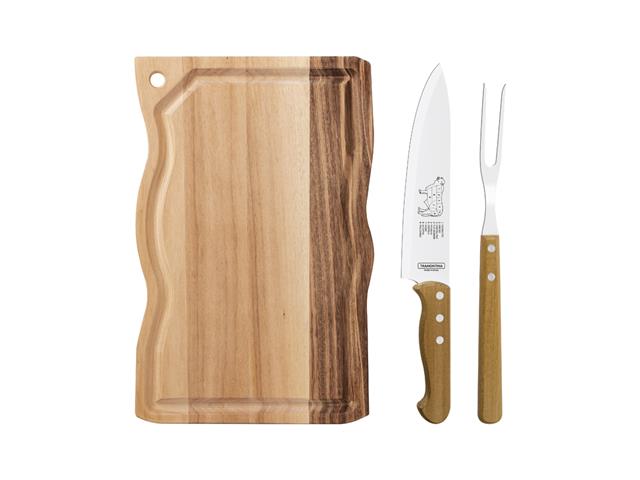 Kit Churrasco Tramontina Aço Inox Cabo Madeira...