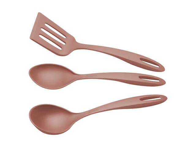Jogo Utensílios Tramontina Ability Nylon Mocaccino 3 Peças