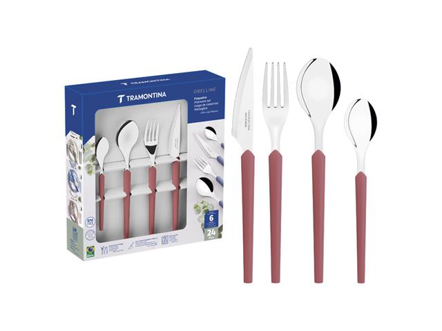 Faqueiro Tramontina Obelline Inox Vinho Rubi 2...