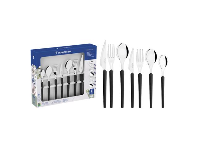 Faqueiro Tramontina Obelline Inox Preto 42 Peç...