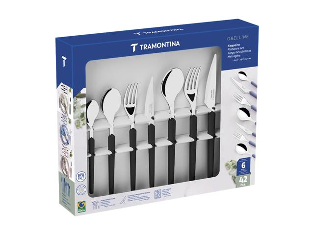 Faqueiro Tramontina Obelline Inox Preto 42 Peças - 1