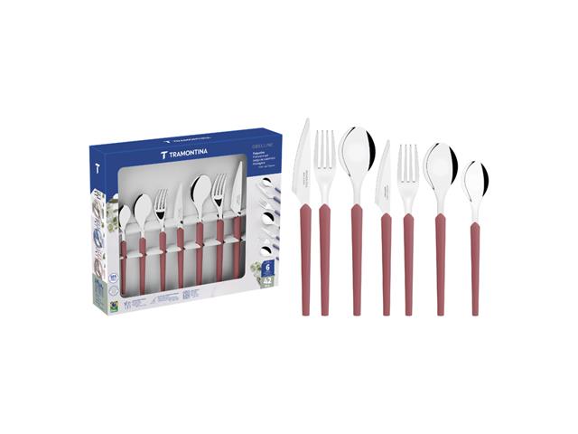 Faqueiro Tramontina Obelline Inox Vinho Rubi 4...