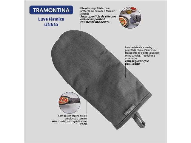 Luva Térmica Tramontina Utilita Silicone Cinza - 3