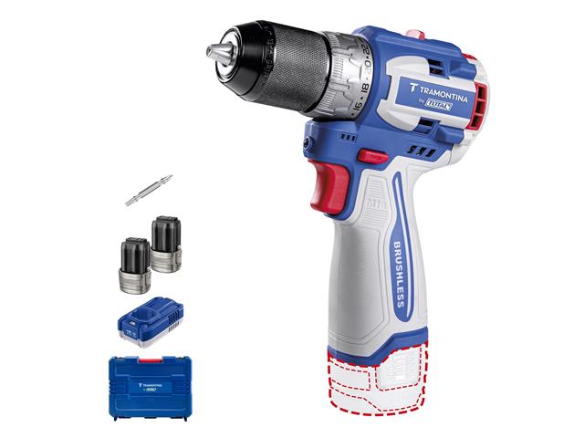 Parafusadeira 16V 60Nm Brushless Kit 2Bat + Ma...