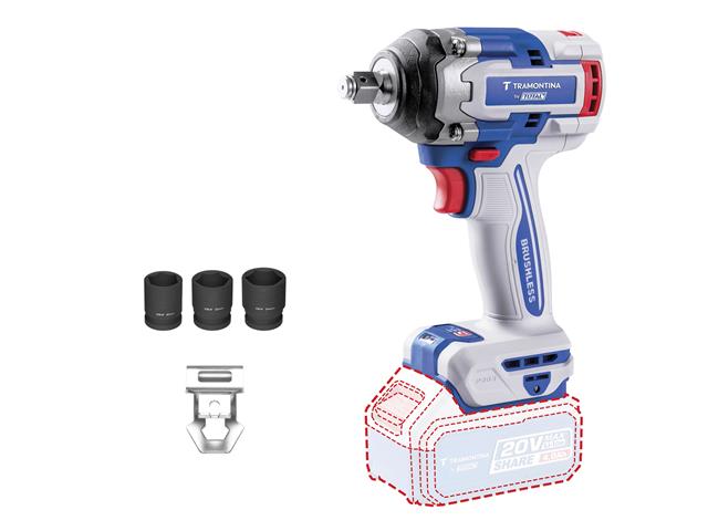 Chave de Impacto 20V 500Nm Brushless - Tramont...