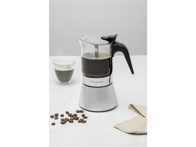 Cafeteira Italiana Tramontina Inox c/ Vidro 300ml Espresso - 3