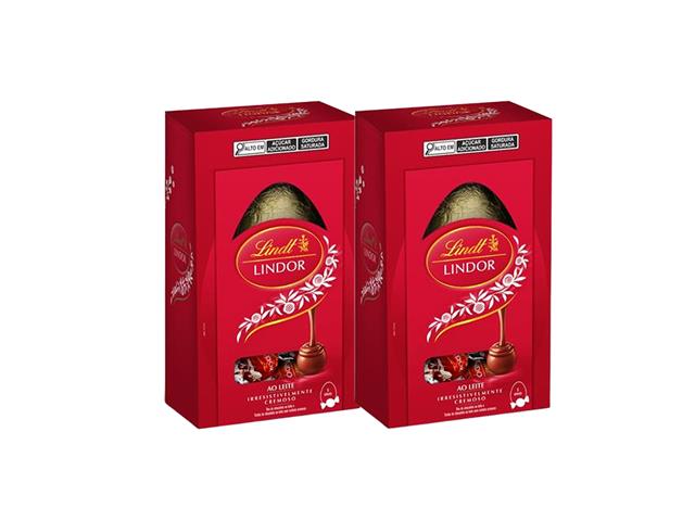 2 ovos de Páscoa Lindt Lindor ao leite 132,5g