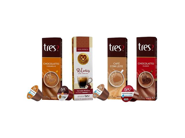Combo 4 Cápsulas Três Corações: Chocolatto, C/ Leite e Espresso