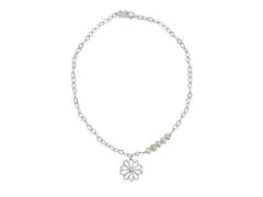 Cadena de plata Tanya Moss, flor con perlas verano