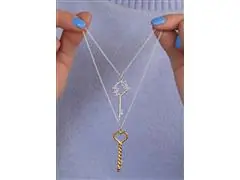 Cadenada de plata Tanya Moss, dije llave libertad XL - 2