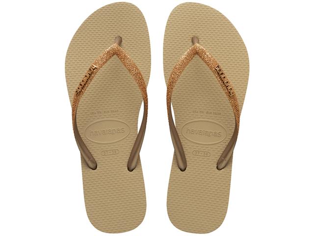 Chinelo Havaianas Slim Glitter Ii Areia/Dourado Claro Metalico Tam 41- - 3