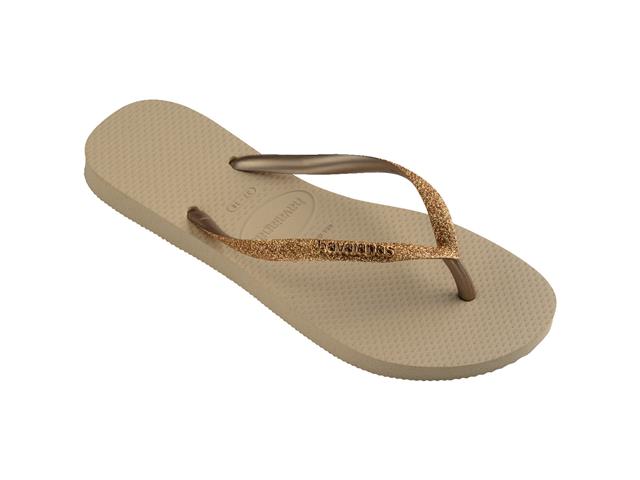 Chinelo Havaianas Slim Glitter Ii Areia/Dourado Claro Metalico Tam 41- - 4