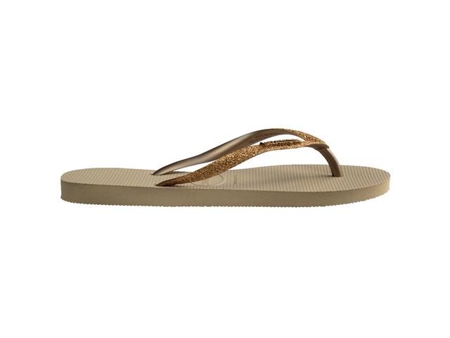 Chinelo Havaianas Slim Glitter Ii Areia/Dourado Claro Metalico Tam 41- - 5