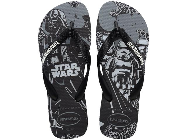 Chinelo Havaianas Star Wars Preto/Preto/Branco Tam 43-44