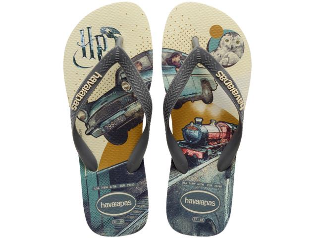 Chinelo Havaianas Harry Potter Bege Palha/Cinza Aco Tam 35-36