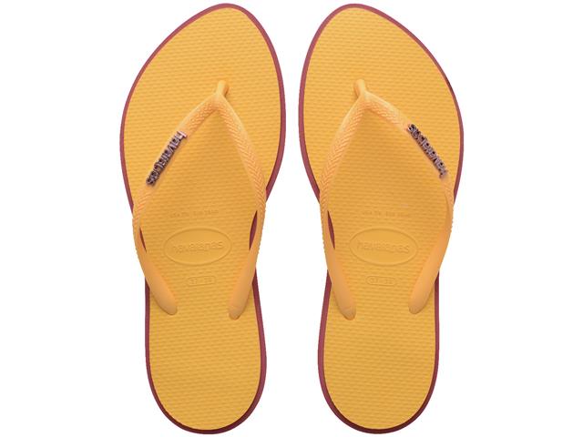 Chinelo Havaianas Slim Point Amaranto/Amarelo ...