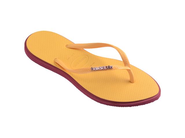 Chinelo Havaianas Slim Point Amaranto/Amarelo Caja Tam 35-36 - 1