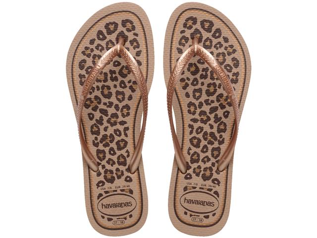 Chinelo Havaianas Slim Animals Rose Gold/Rose ...