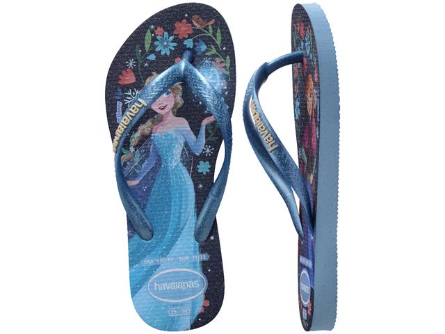 Chinelo Havaianas Kids Slim Princess Azul/Azul Lavanda Tam 31-32 - 4