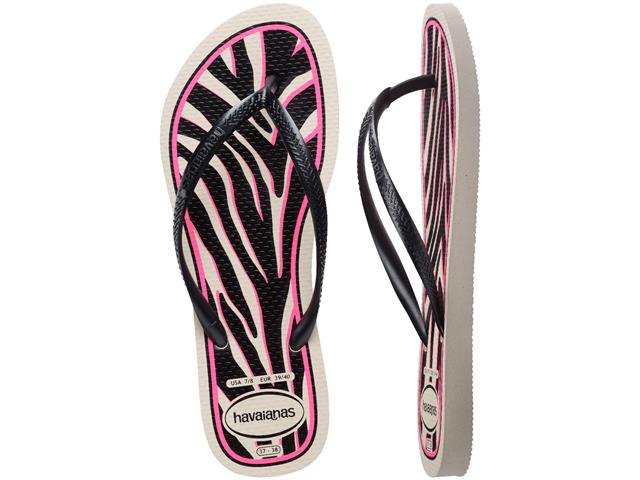 Chinelo Havaianas Slim Animals Bege Palha/Cinza Dark Metalico - 4