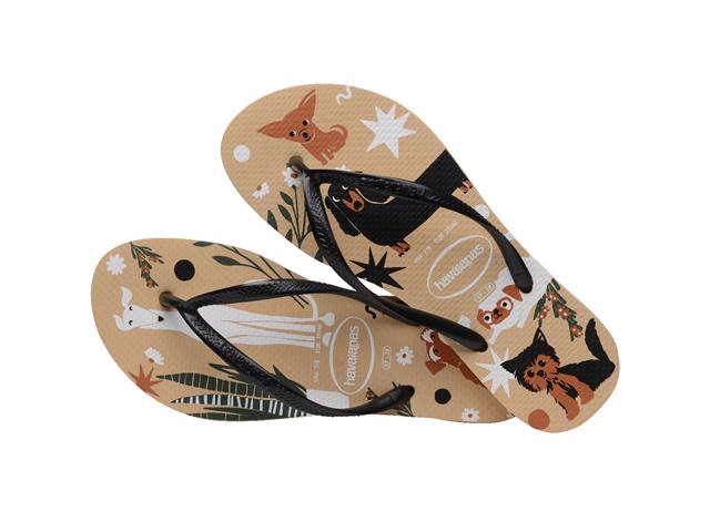 Chinelo Havaianas Slim Pets Dourado/Preto - 3