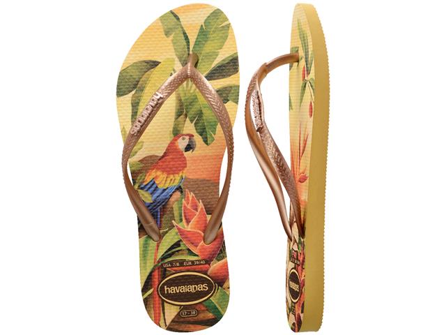 Chinelo Havaianas Slim Tropical Amarelo Caja - 4