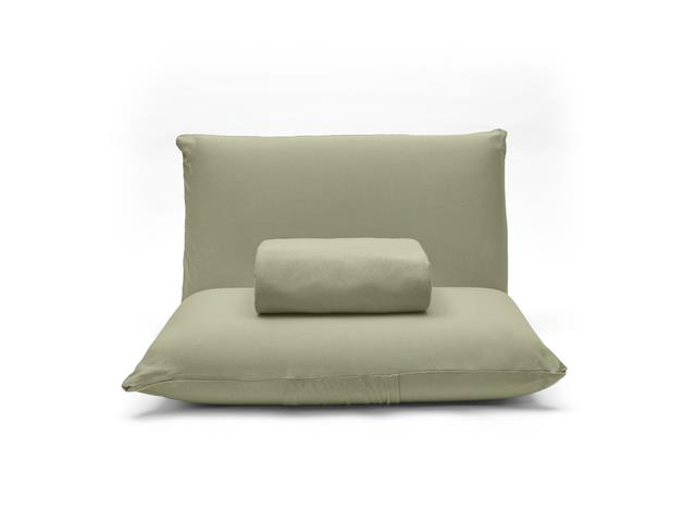 Jogo Cama Solteiro Basic Rolinho Liso 278 Verde Musgo 2pc - 3