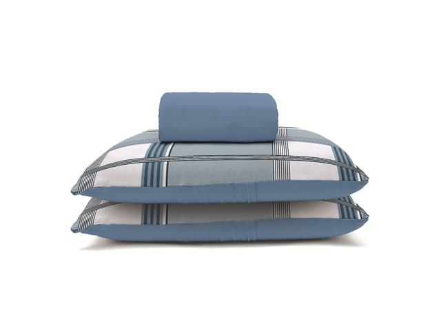 Jogo Cama Solteiro Basic Rolinho Est.Oliver Az...