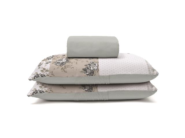 Jogo Cama Solteiro Basic Rolinho Est.Scarlet C...