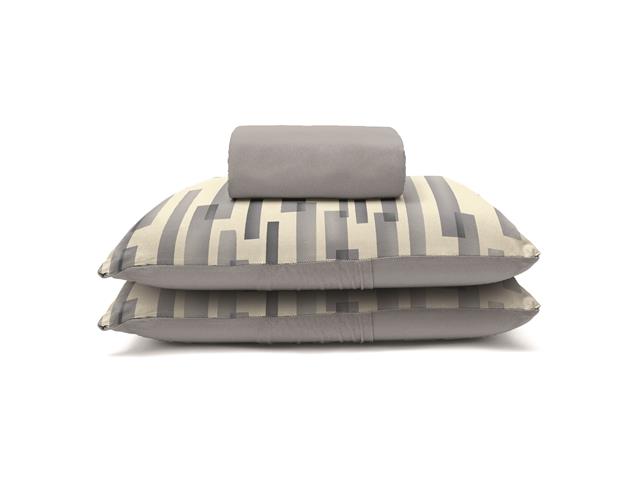 Jogo Cama Solteiro Basic Rolinho Est.Natan Grafite 2pc