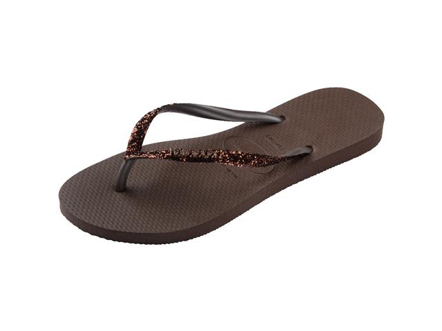 Chinelo Havaianas Slim Glitter Ii Café Tam 39-40 - 5