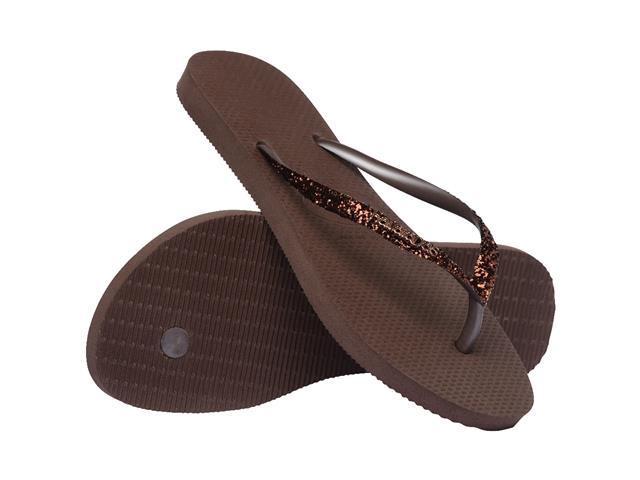 Chinelo Havaianas Slim Glitter Ii Café Tam 41-42 - 3