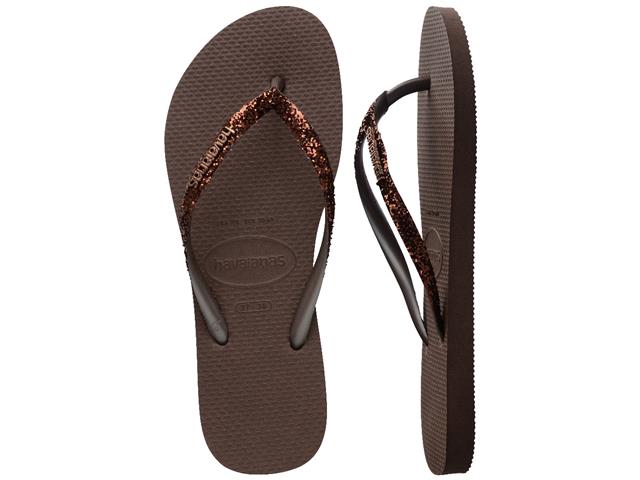Chinelo Havaianas Slim Glitter Ii Café Tam 41-42 - 4