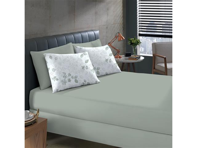 Jogo Cama King Basic Rolinho Est.Dominique Verde 3pc - 1
