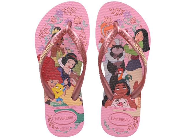 Chinelo Havaianas Kids Slim Princess Rosa/Rosa...