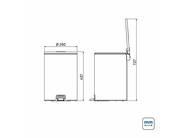 Lixeira com Pedal Tramontina Loop em Aço Inox com Balde Interno 20 L - 1